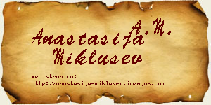 Anastasija Miklušev vizit kartica